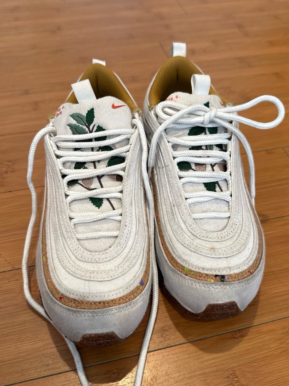 Nike women’s White Cork-Trim Running Shoes